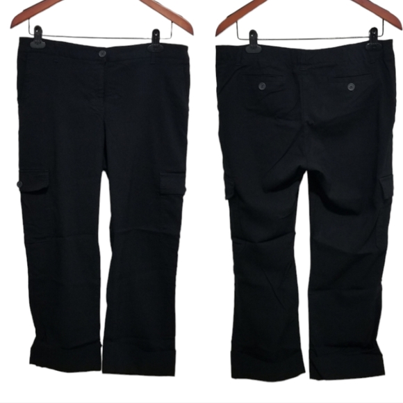 Motherhood Maternity Pants - Motherhood Black Cargo Rolled Hem Capris Small